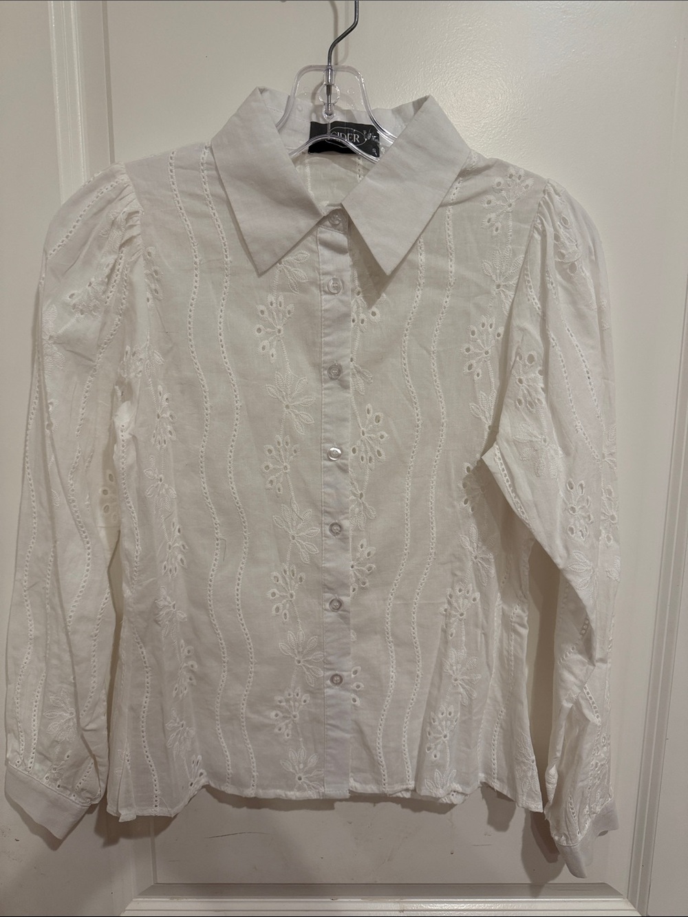 Cider White Eyelet Blouse - Size Small